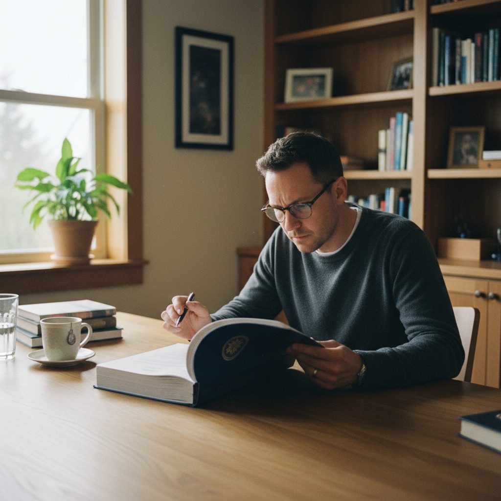 Personne examinant les évolutions réglementaires de l'assurance emprunteur en 2025.
