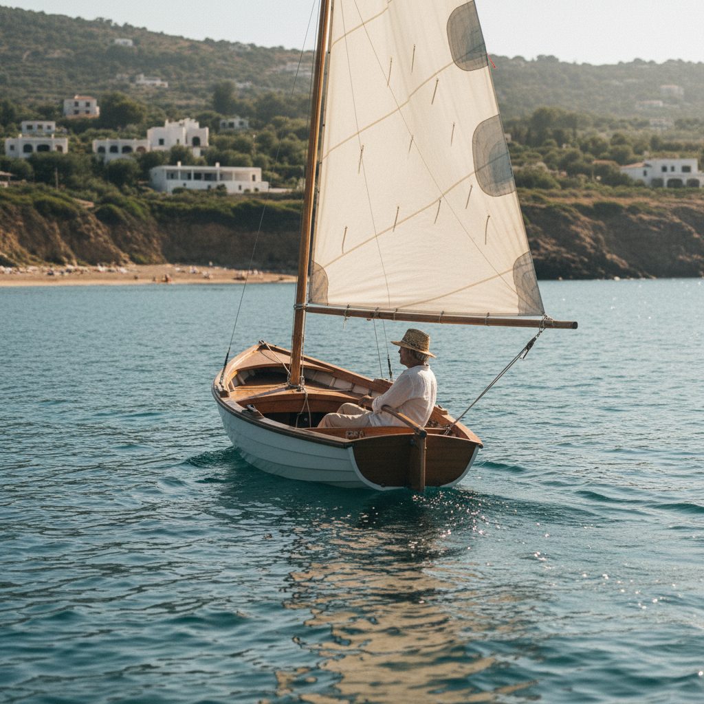 Personne pratiquant la voile côtière pour son assurance de prêt immobilier.