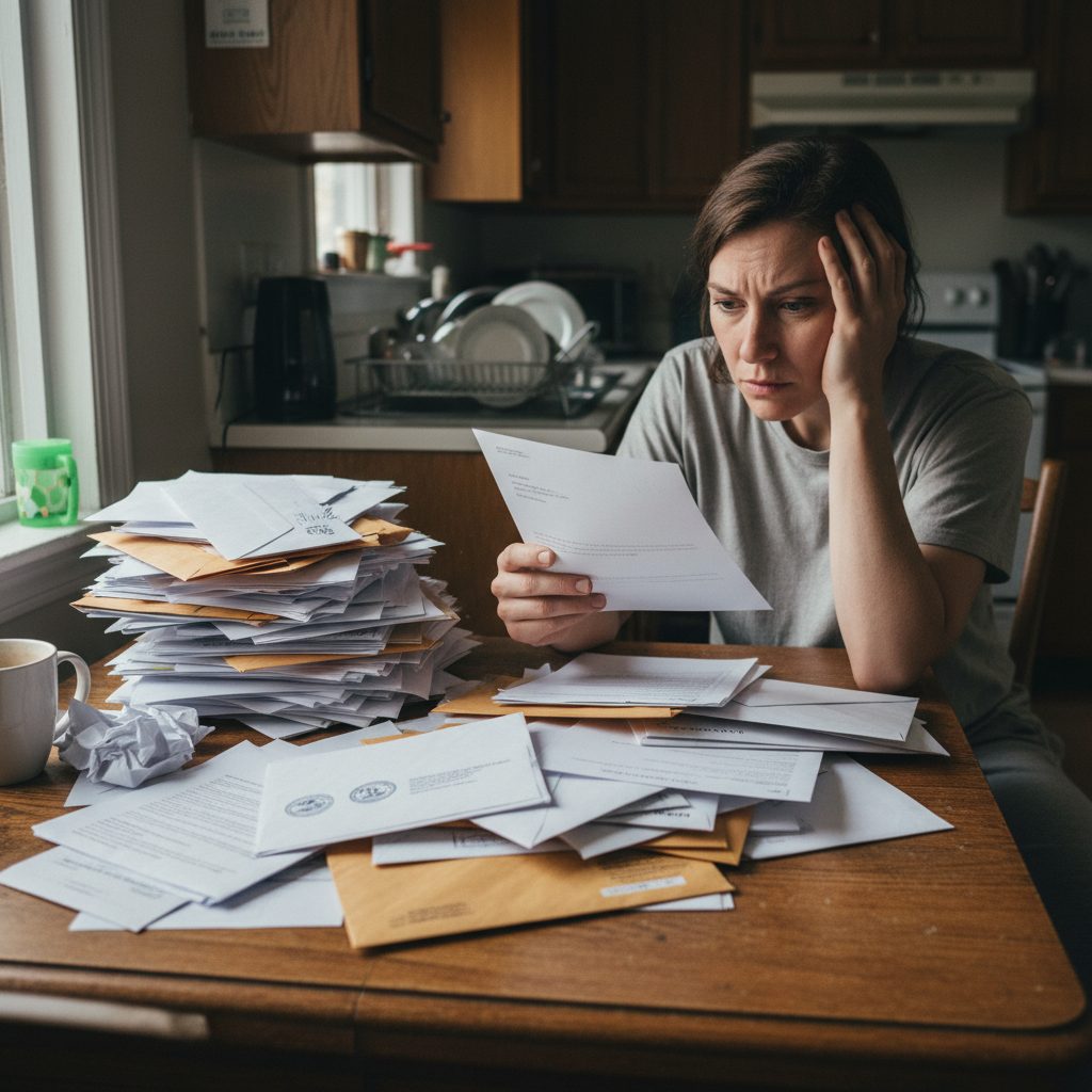 Emprunteur inquiet face aux risques liés à un défaut d'assurance de prêt.