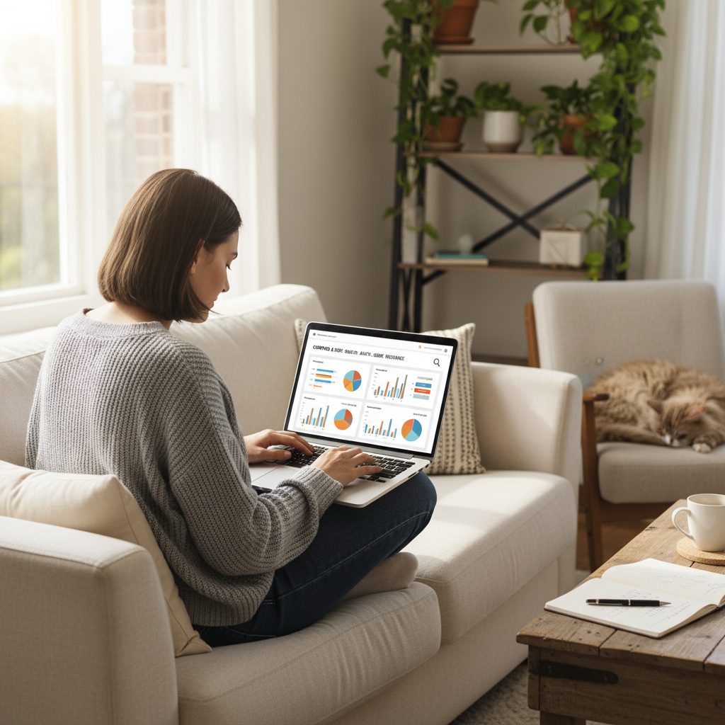 Comparaison en ligne des offres d'assurance emprunteur pour optimiser le coût d'un investissement locatif.