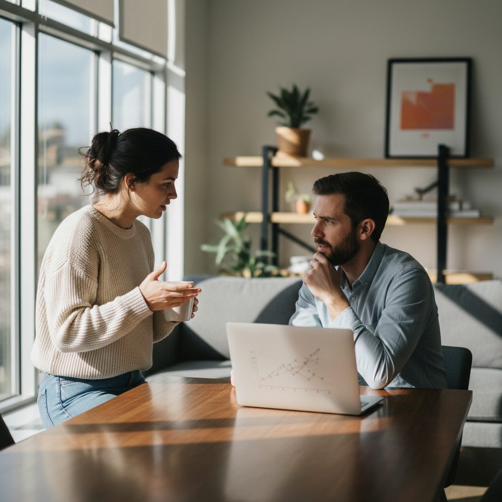 Associés comparant les offres d'assurance crédit professionnel en ligne.