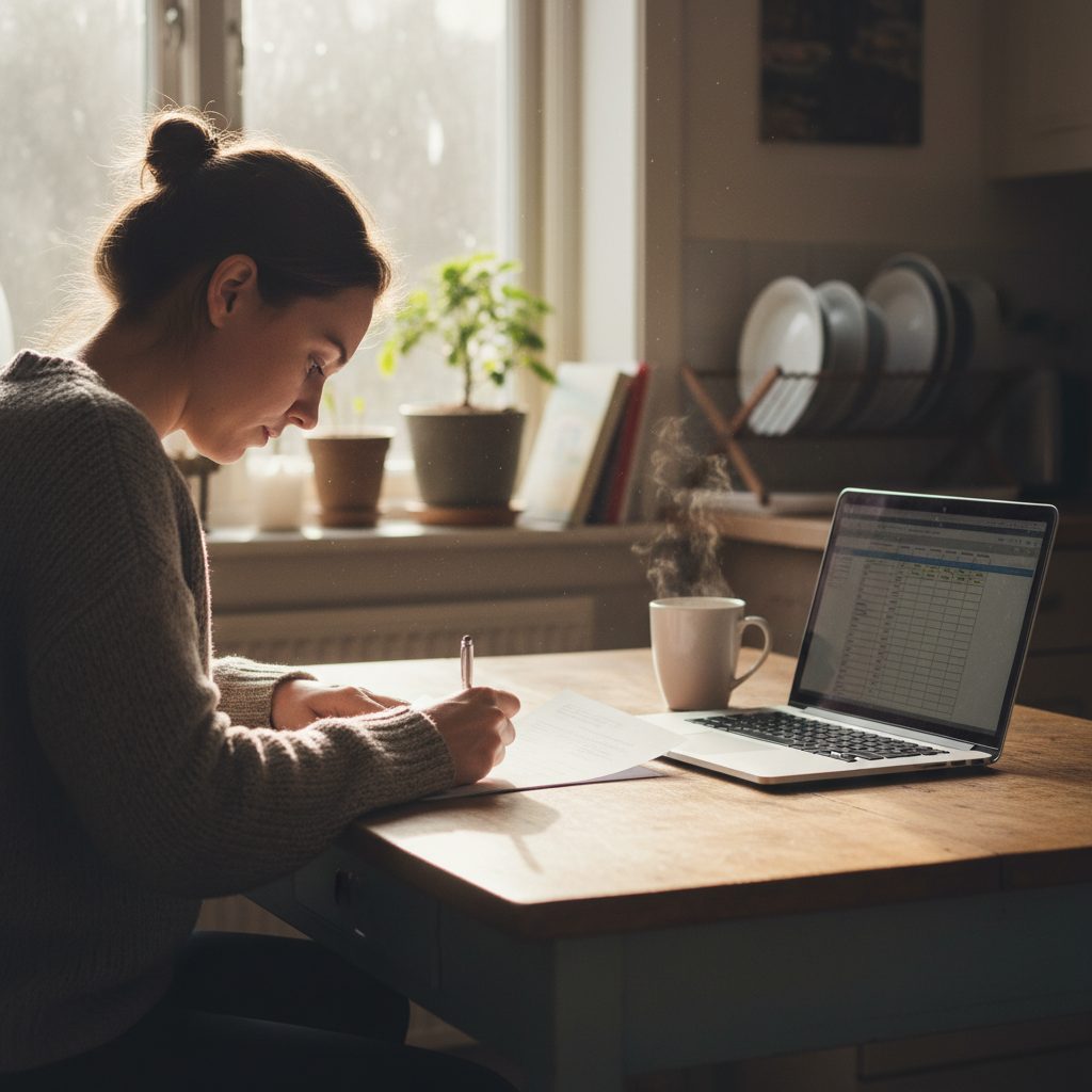 Personne remplissant son questionnaire de santé d'assurance emprunteur en ligne